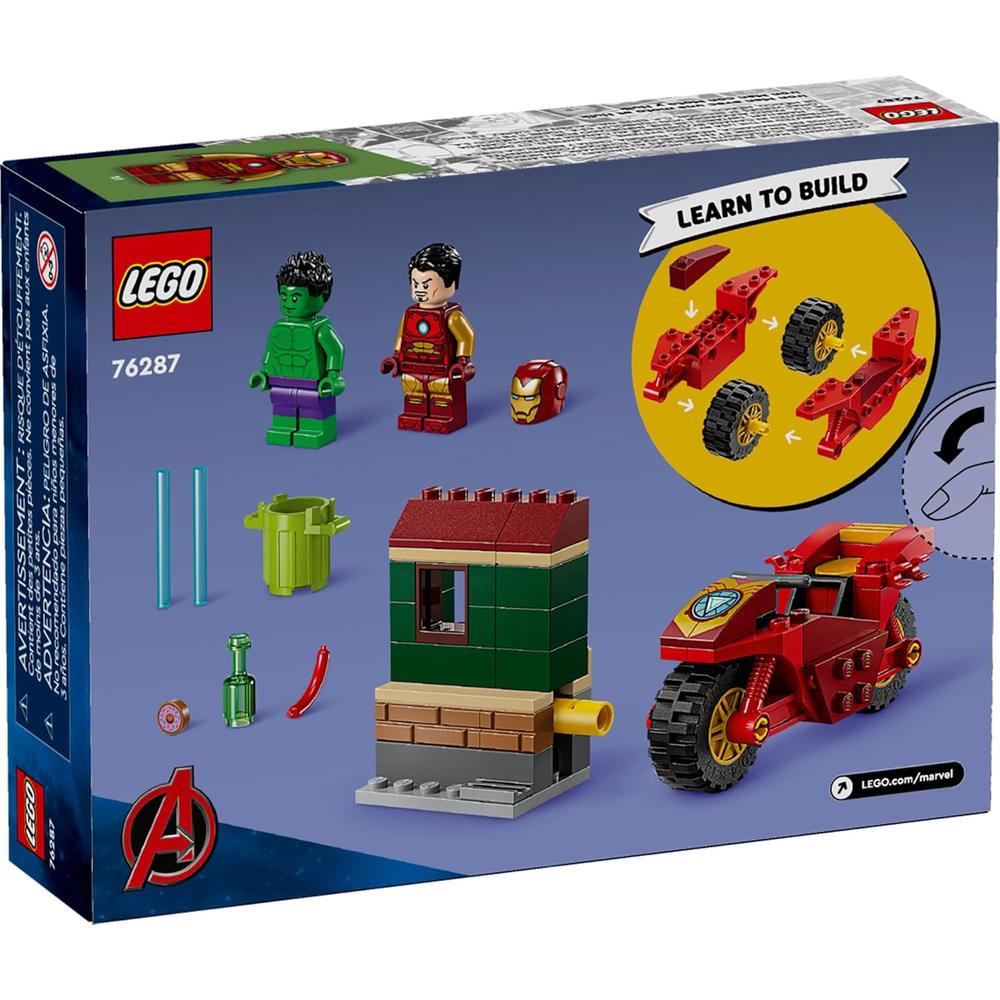LEGO MARVEL IRON MAN CON MOTO Y HULK, SET COLECCIONABLE CON 2 MINIFIGURAS - 6