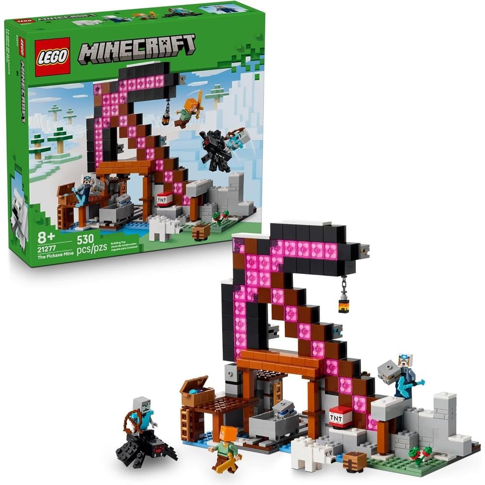 LEGO MINECRAFT LA MINA DEL PICO, MINIFIGURAS ALEX, MINERO Y ARAÑA ERRANTE - 1