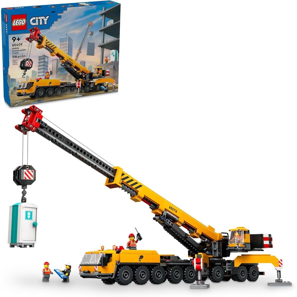 SET MÓVIL AMARILLA LEGO CITY CON PLUMA EXTENSIBLE Y 4 MINIFIGURAS - 1