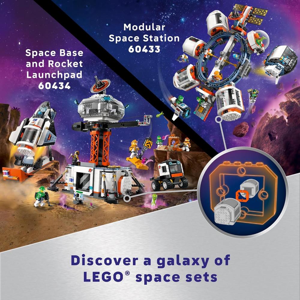 LEGO CITY VEHÍCULO EXPLORADOR Y GRÚA ESPACIAL CON ASTRONAUTAS Y ROBOT - 6