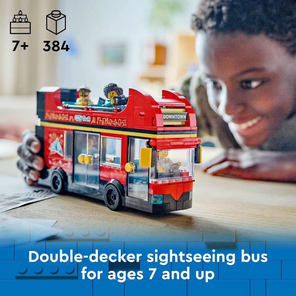 LEGO CITY AUTOBÚS TURÍSTICO ROJO DE DOS PISOS CON 5 PERSONAJES - 2