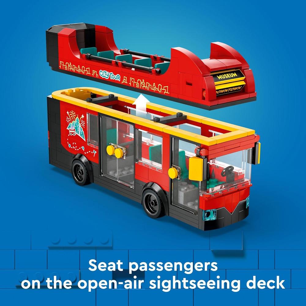 LEGO CITY AUTOBÚS TURÍSTICO ROJO DE DOS PISOS CON 5 PERSONAJES - 3