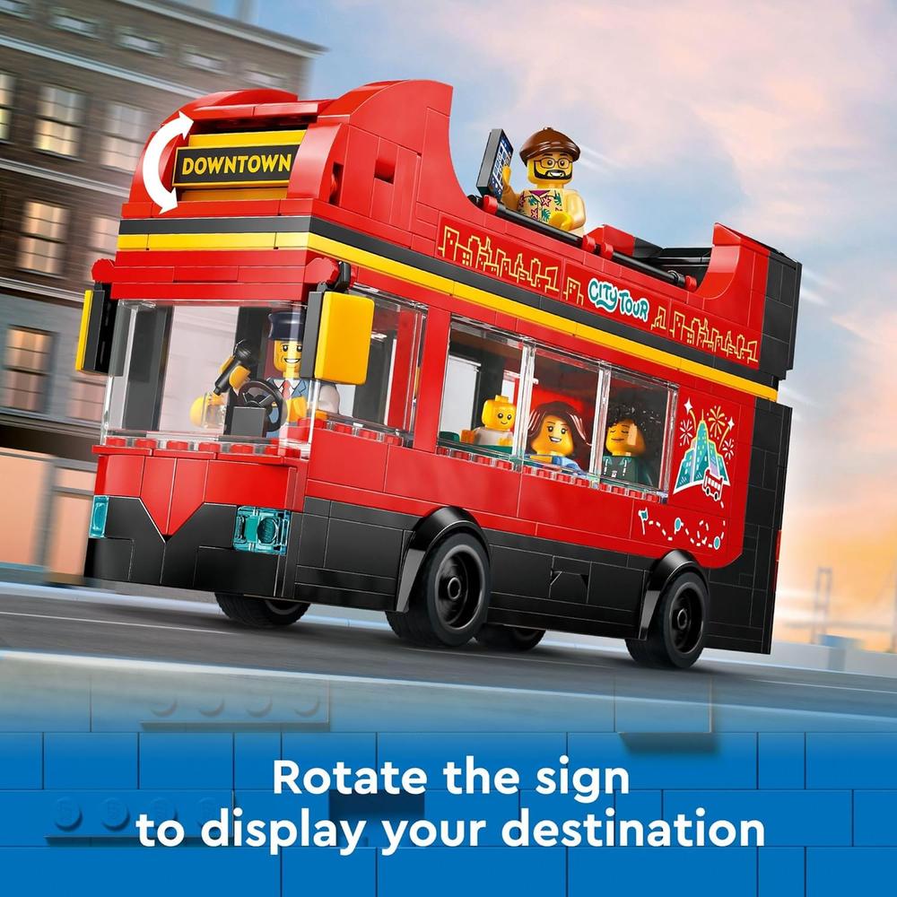 LEGO CITY AUTOBÚS TURÍSTICO ROJO DE DOS PISOS CON 5 PERSONAJES - 4
