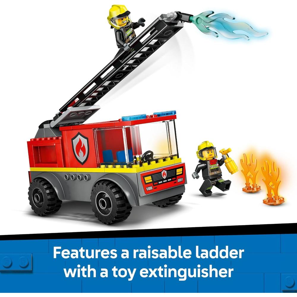 LEGO CITY CAMIÓN DE BOMBEROS CON ESCALERA, JUGUETE EDUCATIVO PREESCOLAR - 5