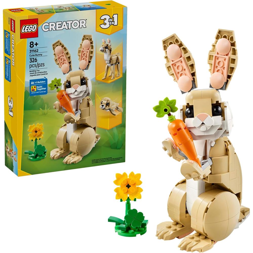 LEGO CREATOR 3 EN 1 CONEJITO, OPCIONES CONEJO, FOCA O LLAMA, FIGURAS DE ANIMALES - 1