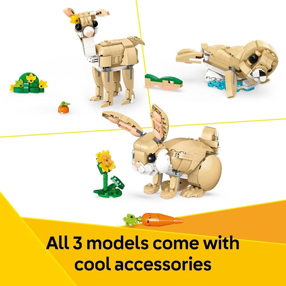 LEGO CREATOR 3 EN 1 CONEJITO, OPCIONES CONEJO, FOCA O LLAMA, FIGURAS DE ANIMALES - 4