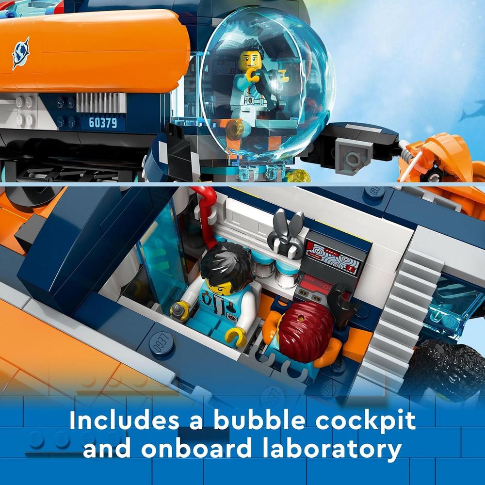 LEGO CITY SUBMARINO EXPLORADOR DE AGUAS PROFUNDAS SET DE CONSTRUCCIÓN CON TIBURONES Y MINIFIGURAS - 3