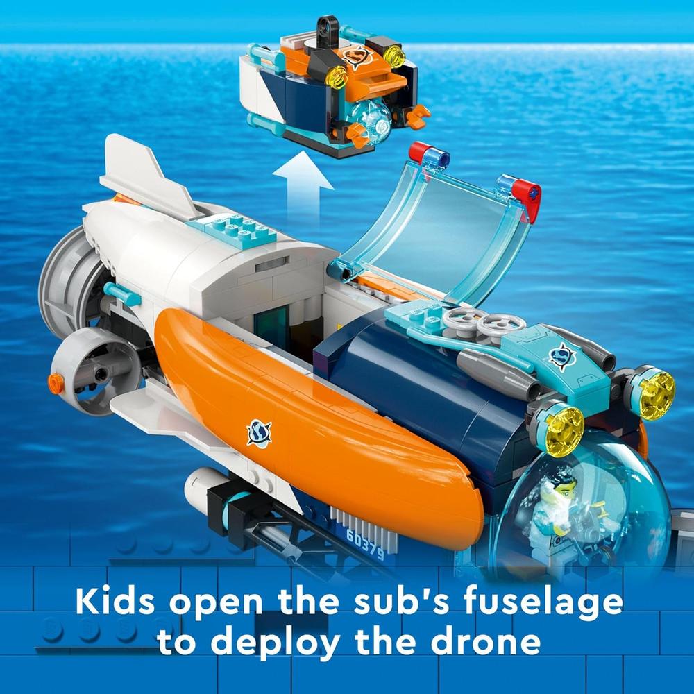 LEGO CITY SUBMARINO EXPLORADOR DE AGUAS PROFUNDAS SET DE CONSTRUCCIÓN CON TIBURONES Y MINIFIGURAS - 4