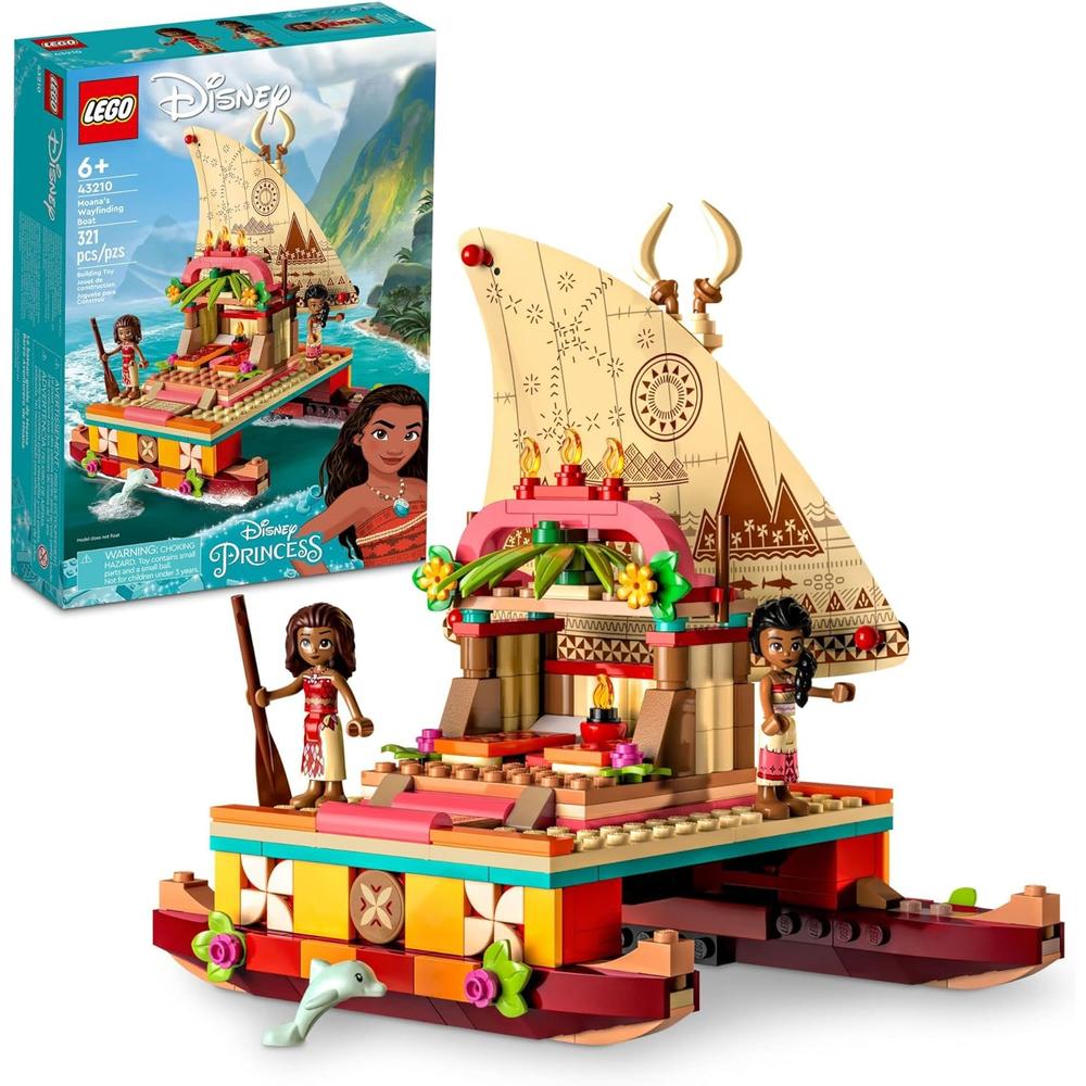 LEGO DISNEY PRINCESS BARCO DE MOANA SET DE JUGUETE CON MINIMUÑECAS Y DELFÍN - 1