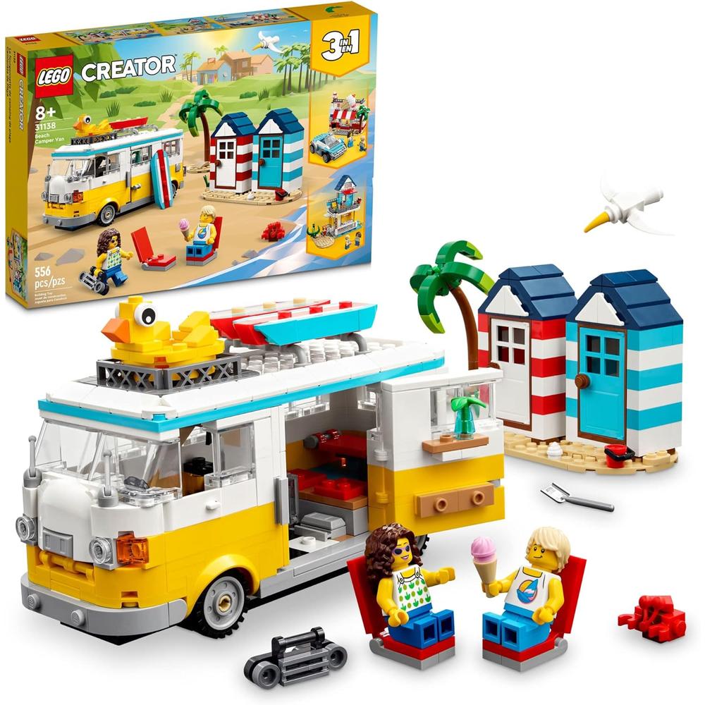 LEGO CREATOR 3 EN 1 FURGONETA CAMPER DE PLAYA SET CON HELADERÍA Y CASA - 1