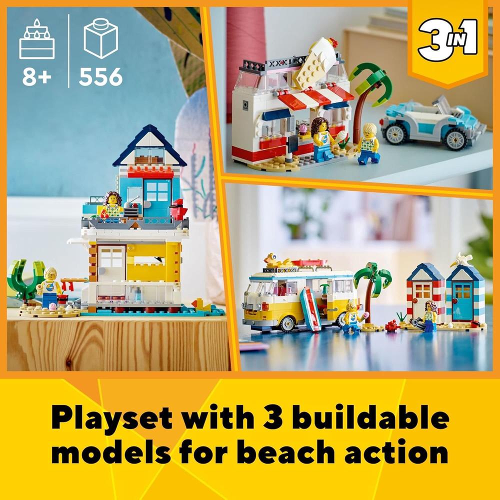 LEGO CREATOR 3 EN 1 FURGONETA CAMPER DE PLAYA SET CON HELADERÍA Y CASA - 2