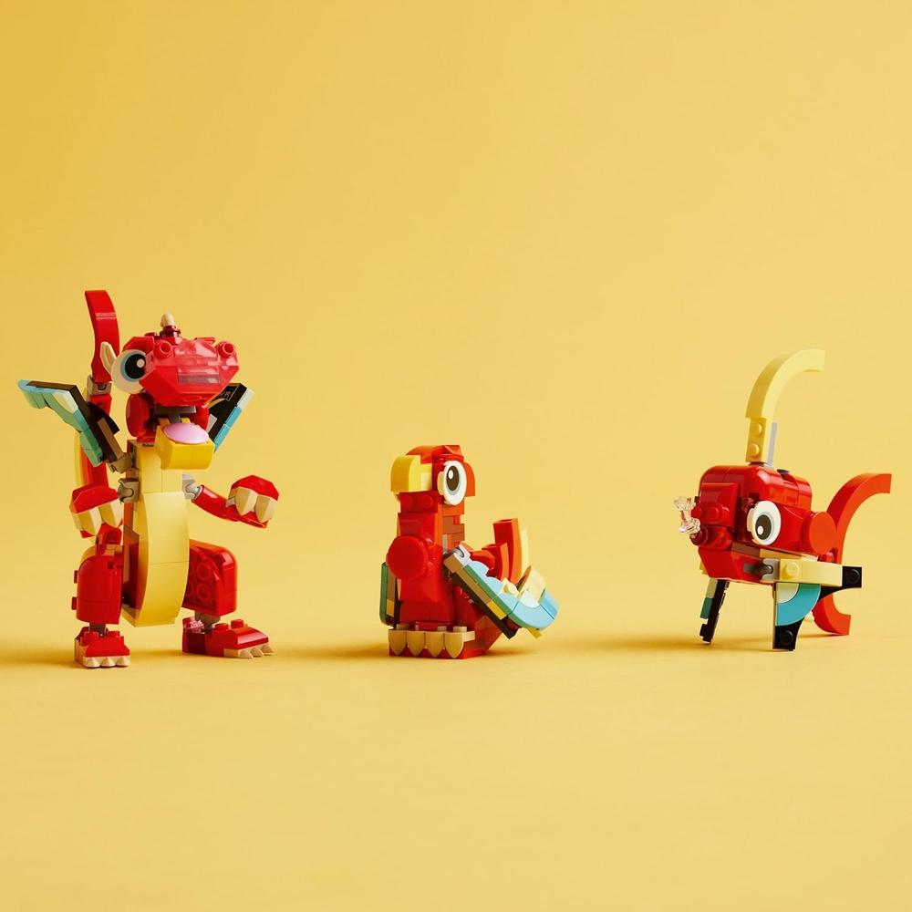LEGO CREATOR 3 EN 1 DRAGÓN ROJO, SE TRANSFORMA EN PEZ O FÉNIX - 4