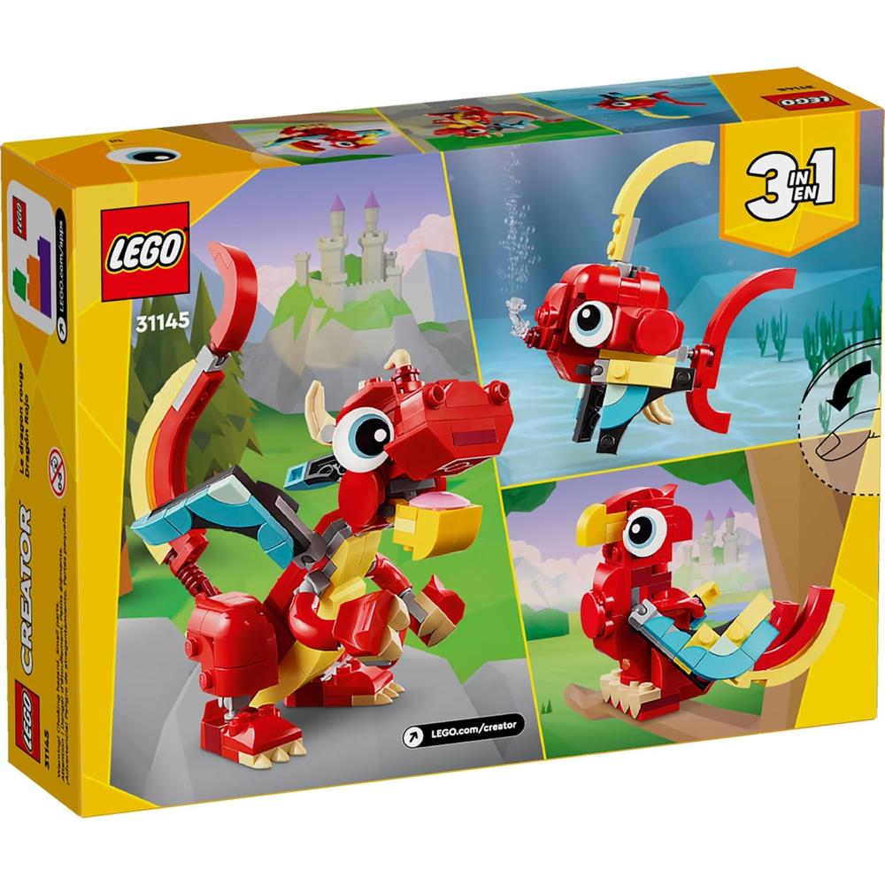 LEGO CREATOR 3 EN 1 DRAGÓN ROJO, SE TRANSFORMA EN PEZ O FÉNIX - 6