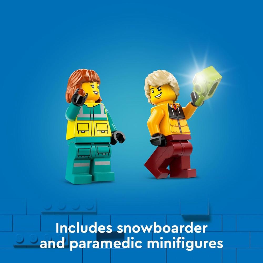 LEGO CITY AMBULANCIA DE EMERGENCIA Y VEHÍCULO DE SNOWBOARD CON MINIFIGURAS - 6