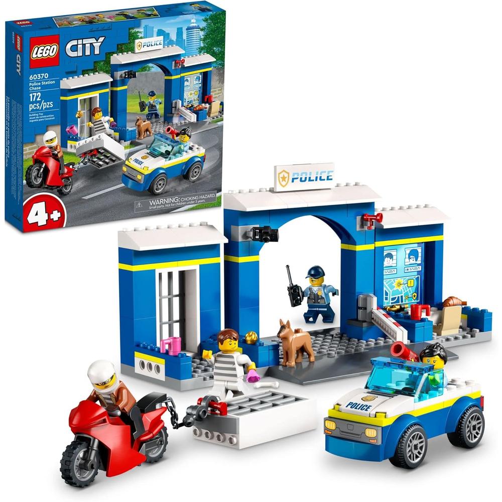 LEGO CITY PERSECUCIÓN EN COMISARÍA SET CON COCHE MOTO Y FIGURAS DE POLICÍA - 1