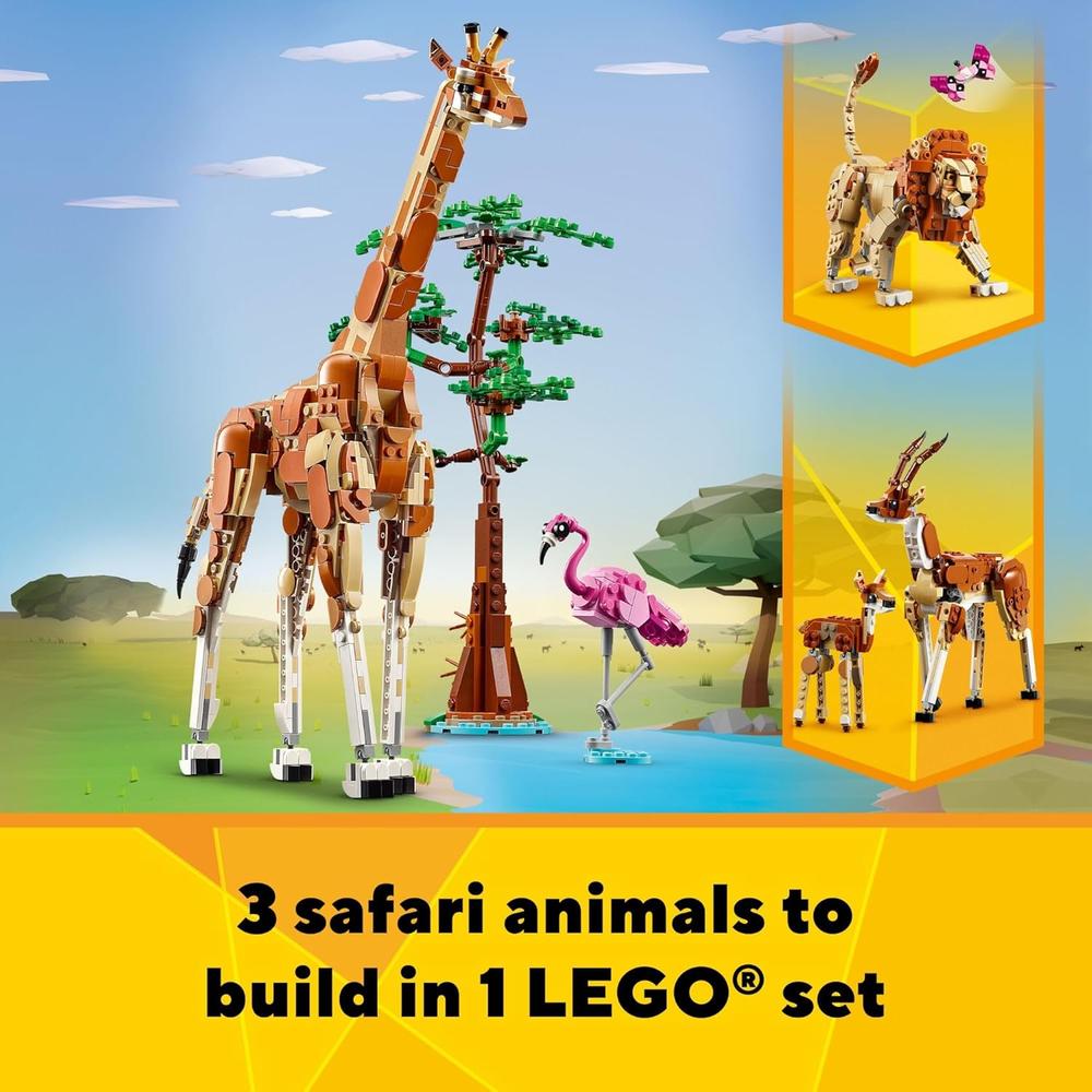 LEGO CREATOR 3 EN 1 ANIMALES DE SAFARI: JIRAFA, GACELA O LEÓN PARA NIÑOS - 2