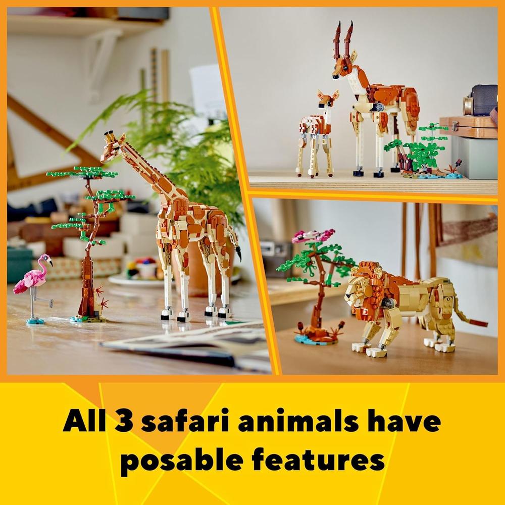 LEGO CREATOR 3 EN 1 ANIMALES DE SAFARI: JIRAFA, GACELA O LEÓN PARA NIÑOS - 4