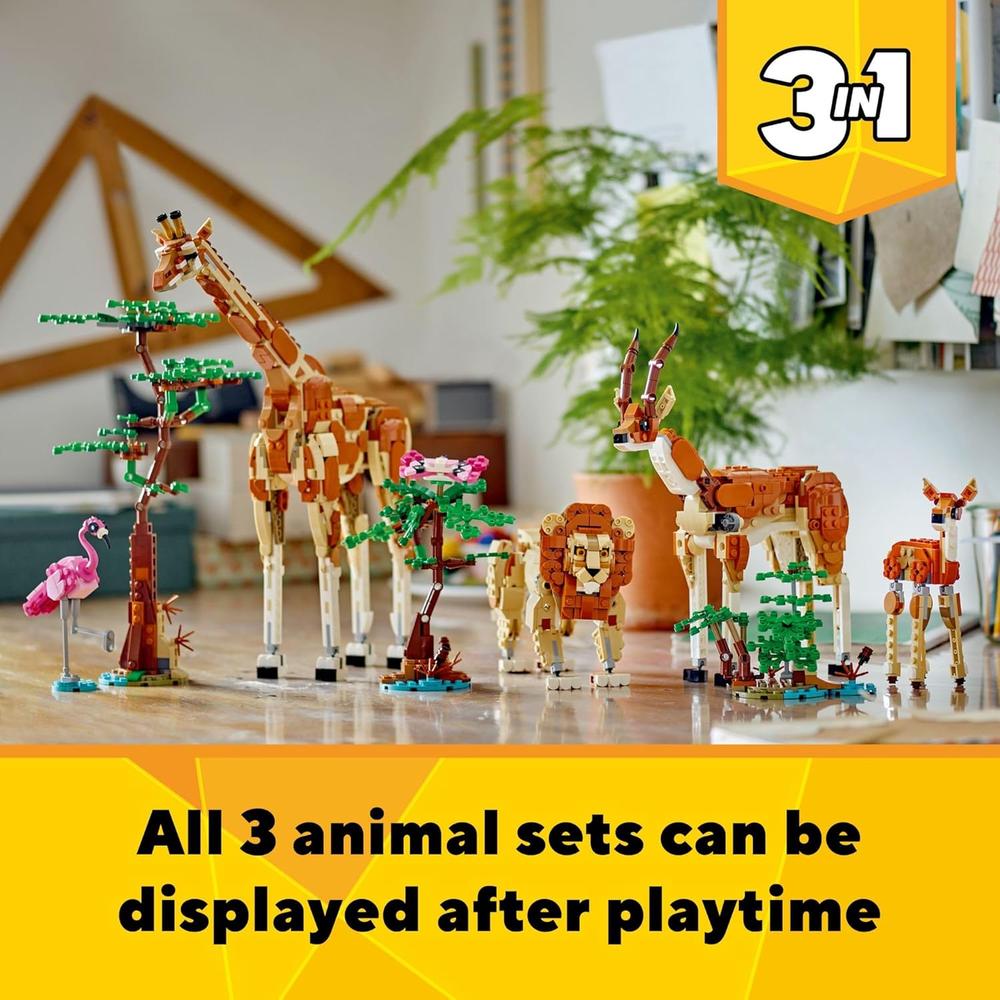 LEGO CREATOR 3 EN 1 ANIMALES DE SAFARI: JIRAFA, GACELA O LEÓN PARA NIÑOS - 6