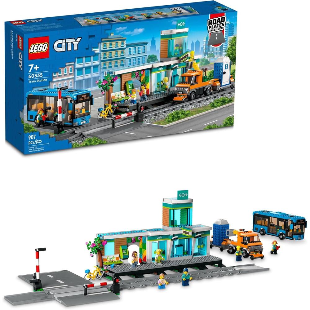 LEGO CITY ESTACIÓN DE TREN SET DE CONSTRUCCIÓN CON AUTOBÚS VAGÓN Y VÍAS - 1