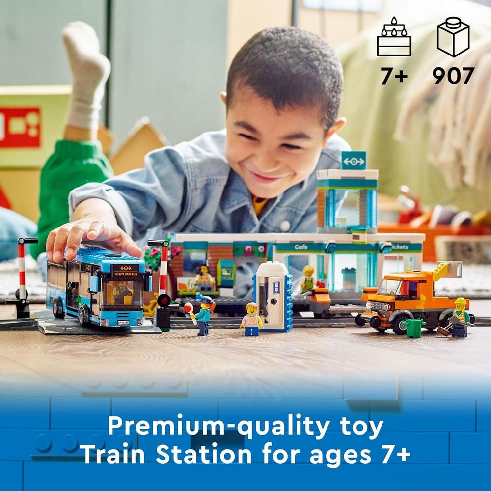 LEGO CITY ESTACIÓN DE TREN SET DE CONSTRUCCIÓN CON AUTOBÚS VAGÓN Y VÍAS - 2