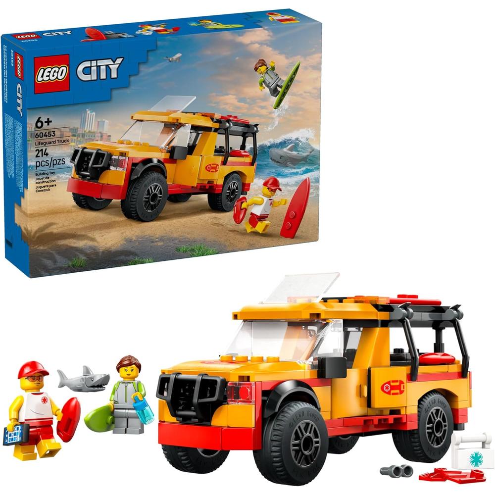 LEGO CITY CAMIÓN DE RESCATE DE PLAYA CON 2 MINIFIGURAS Y TIBURÓN DE JUGUETE - 1