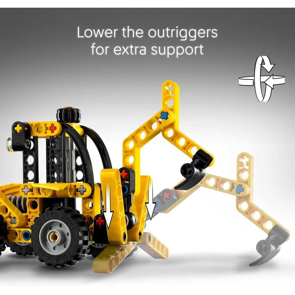 LEGO TECHNIC RETROEXCAVADORA, SET DE CONSTRUCCIÓN CON PALA Y ESTABILIZADORES - 4