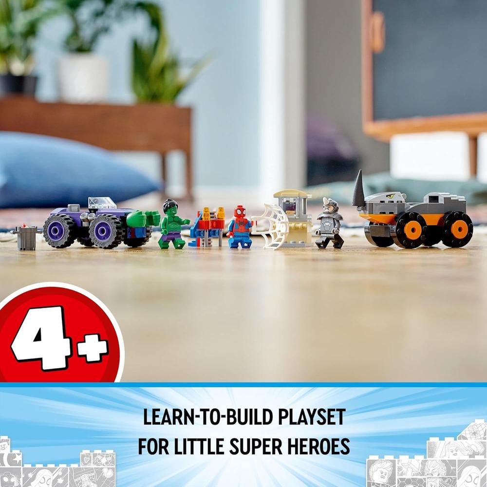 LEGO MARVEL HULK VS RHINO MONSTER TRUCK DUELO DE CAMIONES MONSTRUO CON SPIDER-MAN - 2