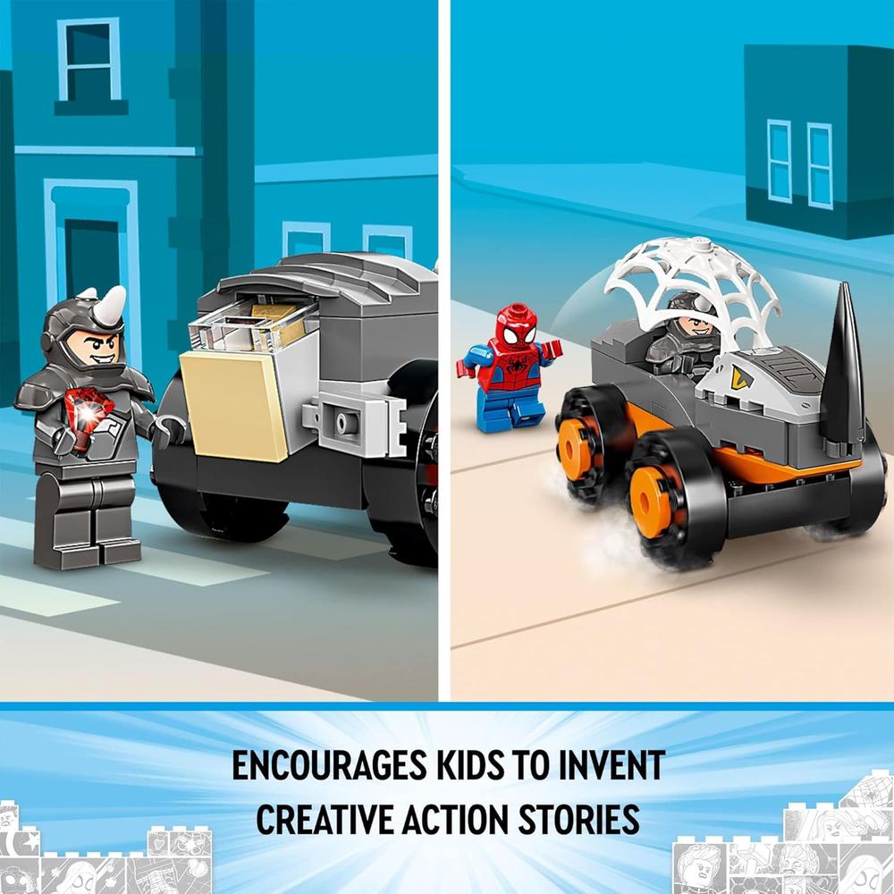LEGO MARVEL HULK VS RHINO MONSTER TRUCK DUELO DE CAMIONES MONSTRUO CON SPIDER-MAN - 4