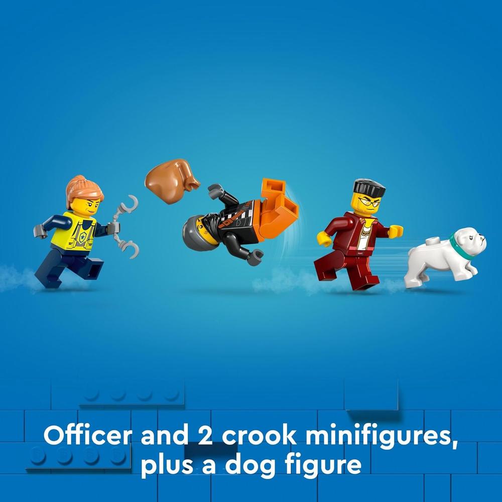 LEGO CITY LANCHA DE POLICÍA Y ESCONDITE DE LADRONES CON MOTO Y PERRO - 5