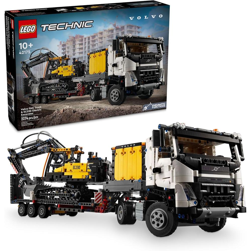 LEGO TECHNIC CAMIÓN VOLVO FMX Y EXCAVADORA ELÉCTRICA EC230, 2 VEHÍCULOS A ESCALA - 1