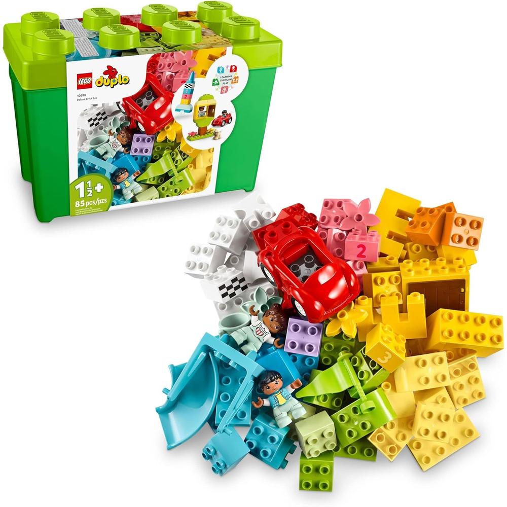 LEGO DUPLO CLASSIC DELUXE BRICK BOX SET CON FIGURAS COCHE Y BLOQUES CREATIVOS - 1