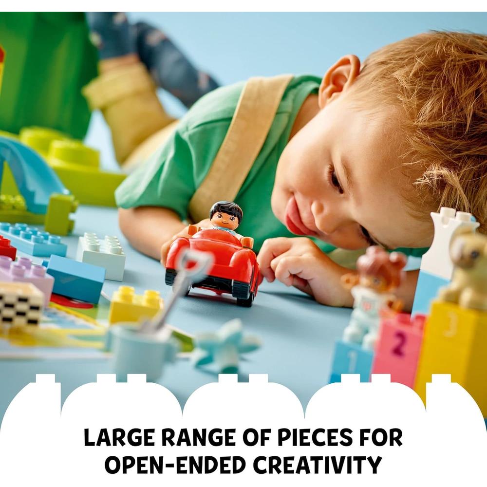 LEGO DUPLO CLASSIC DELUXE BRICK BOX SET CON FIGURAS COCHE Y BLOQUES CREATIVOS - 5