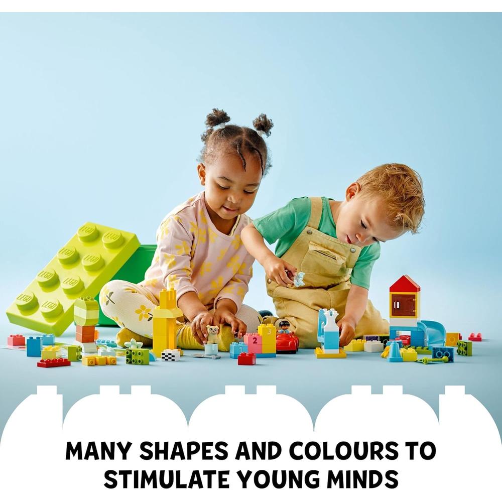 LEGO DUPLO CLASSIC DELUXE BRICK BOX SET CON FIGURAS COCHE Y BLOQUES CREATIVOS - 6