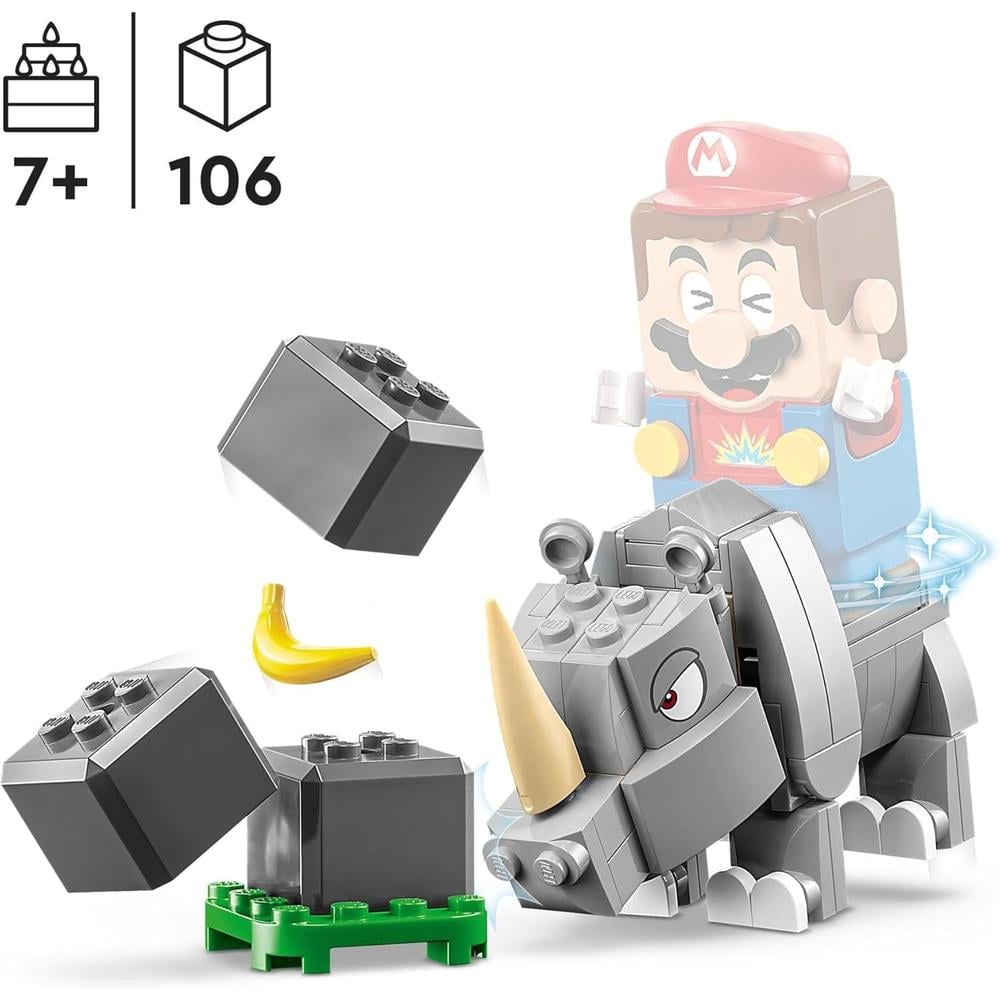 LEGO SUPER MARIO RAMBI EL RINOCERONTE SET DE EXPANSIÓN COLECCIONABLE PARA NIÑOS - 3