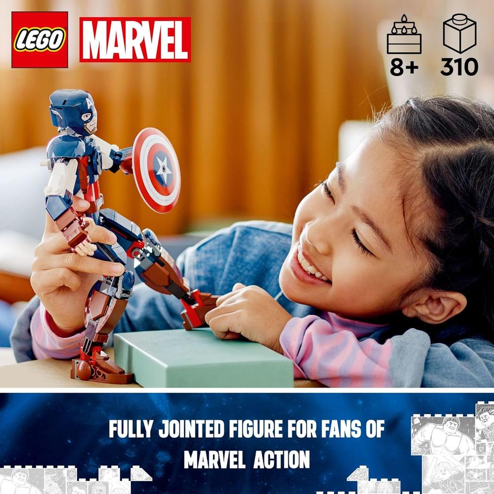 LEGO MARVEL CAPITÁN AMÉRICA FIGURA DE ACCIÓN ARTICULADA CON ESCUDO ACOPLABLE - 2