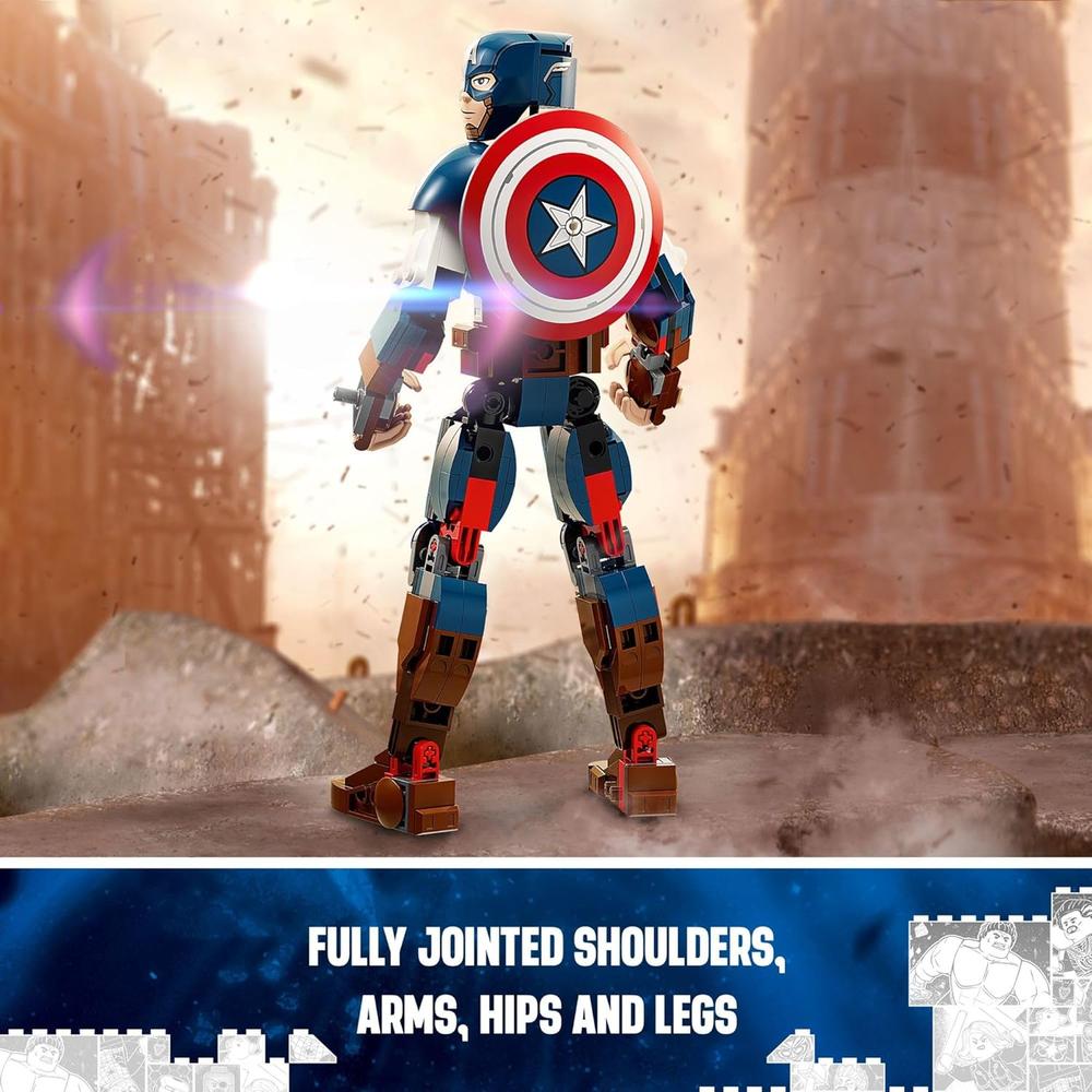 LEGO MARVEL CAPITÁN AMÉRICA FIGURA DE ACCIÓN ARTICULADA CON ESCUDO ACOPLABLE - 4
