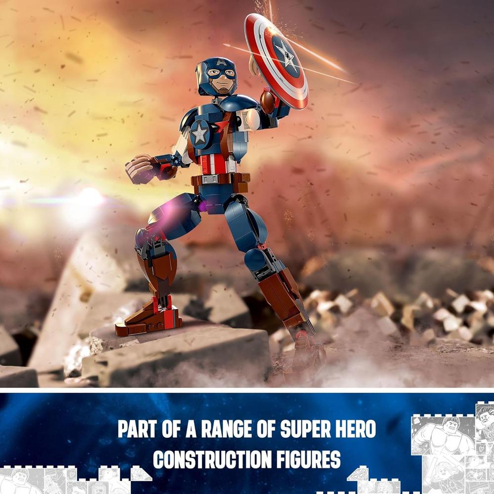 LEGO MARVEL CAPITÁN AMÉRICA FIGURA DE ACCIÓN ARTICULADA CON ESCUDO ACOPLABLE - 6