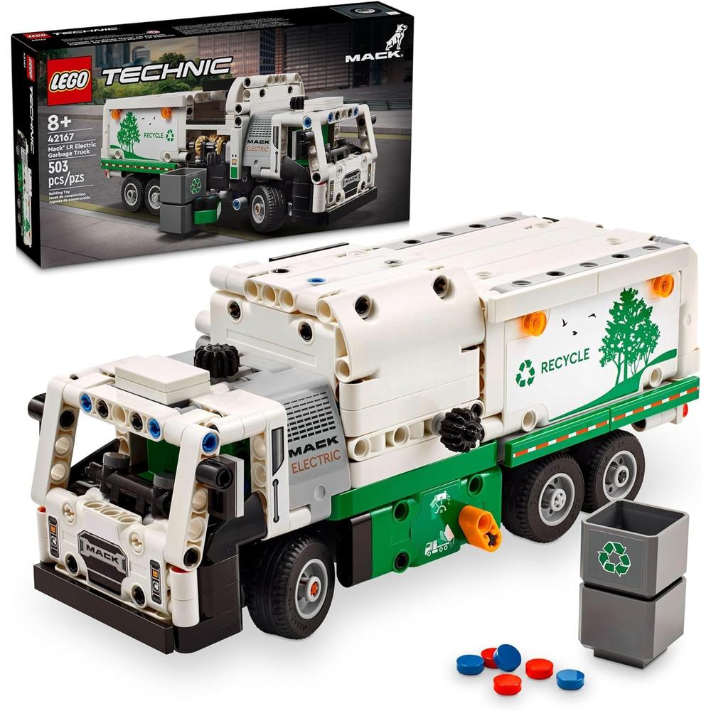 LEGO TECHNIC CAMIÓN DE BASURA ELÉCTRICO MACK LR, JUGUETE DE CONSTRUCCIÓN PARA NIÑOS - 1
