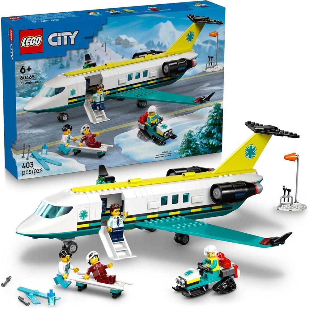 LEGO CITY AVIÓN AMBULANCIA AÉREA DE EMERGENCIA, CONSTRUCCIÓN Y JUEGO DE RESCATE - 1