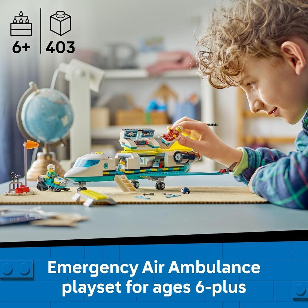 LEGO CITY AVIÓN AMBULANCIA AÉREA DE EMERGENCIA, CONSTRUCCIÓN Y JUEGO DE RESCATE - 2