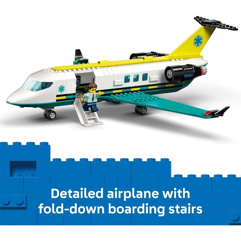 LEGO CITY AVIÓN AMBULANCIA AÉREA DE EMERGENCIA, CONSTRUCCIÓN Y JUEGO DE RESCATE - 3