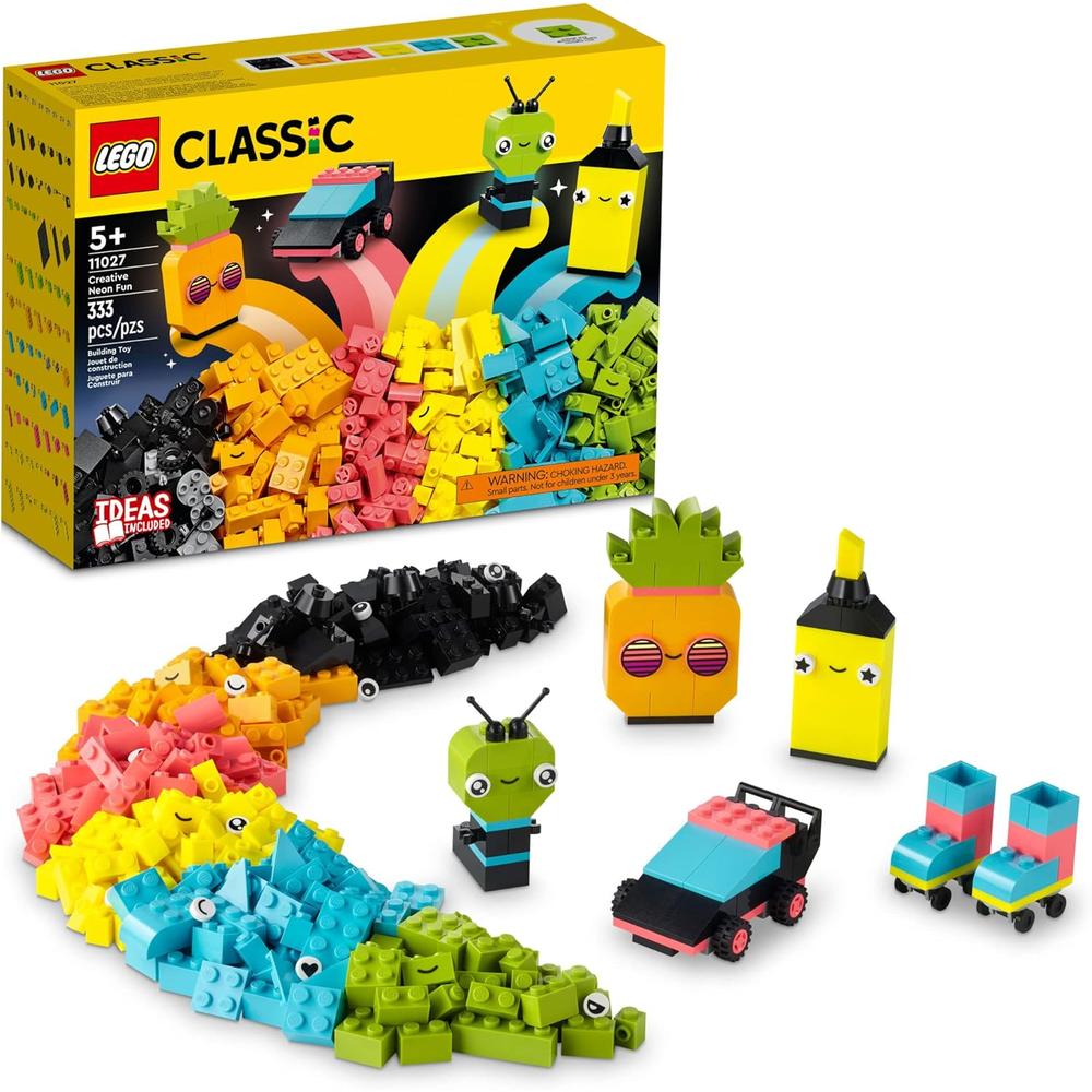 LEGO CLASSIC CAJA DE BLOQUES NEÓN SET DE CONSTRUCCIÓN PARA NIÑOS CREATIVOS - 1