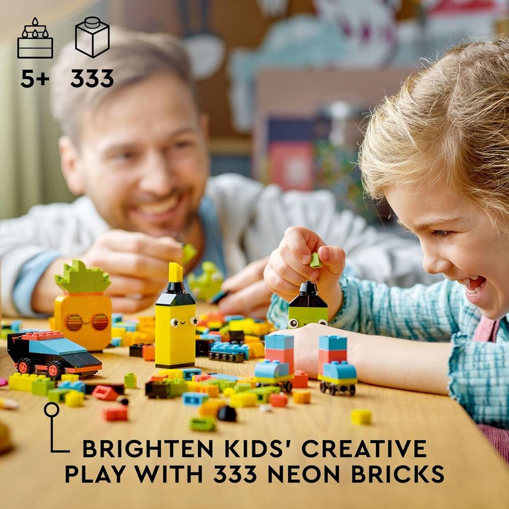 LEGO CLASSIC CAJA DE BLOQUES NEÓN SET DE CONSTRUCCIÓN PARA NIÑOS CREATIVOS - 2