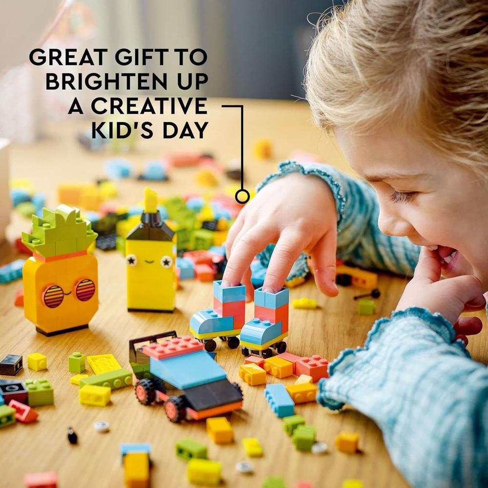 LEGO CLASSIC CAJA DE BLOQUES NEÓN SET DE CONSTRUCCIÓN PARA NIÑOS CREATIVOS - 6