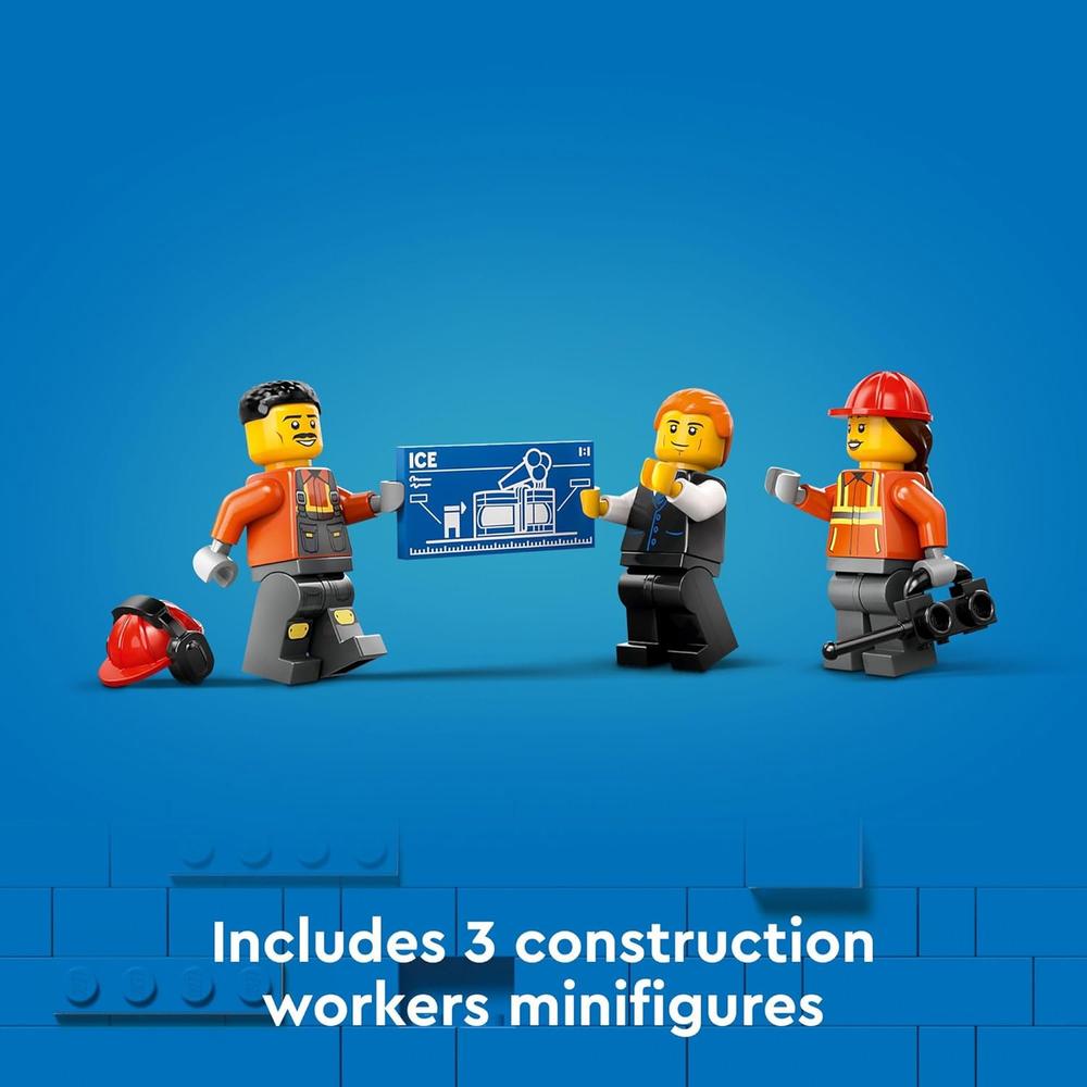 LEGO CITY EXCAVADORA AMARILLA, SET DE CONSTRUCCIÓN CON MINIFIGURAS DE OBREROS - 6