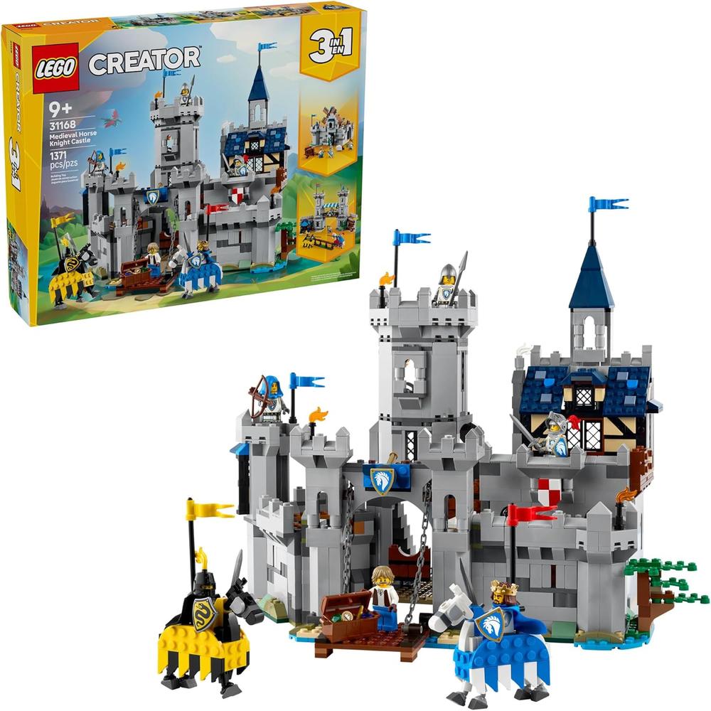LEGO CREATOR 3 EN 1 CASTILLO MEDIEVAL CON CABALLERO Y CABALLO, BLOQUES - 1
