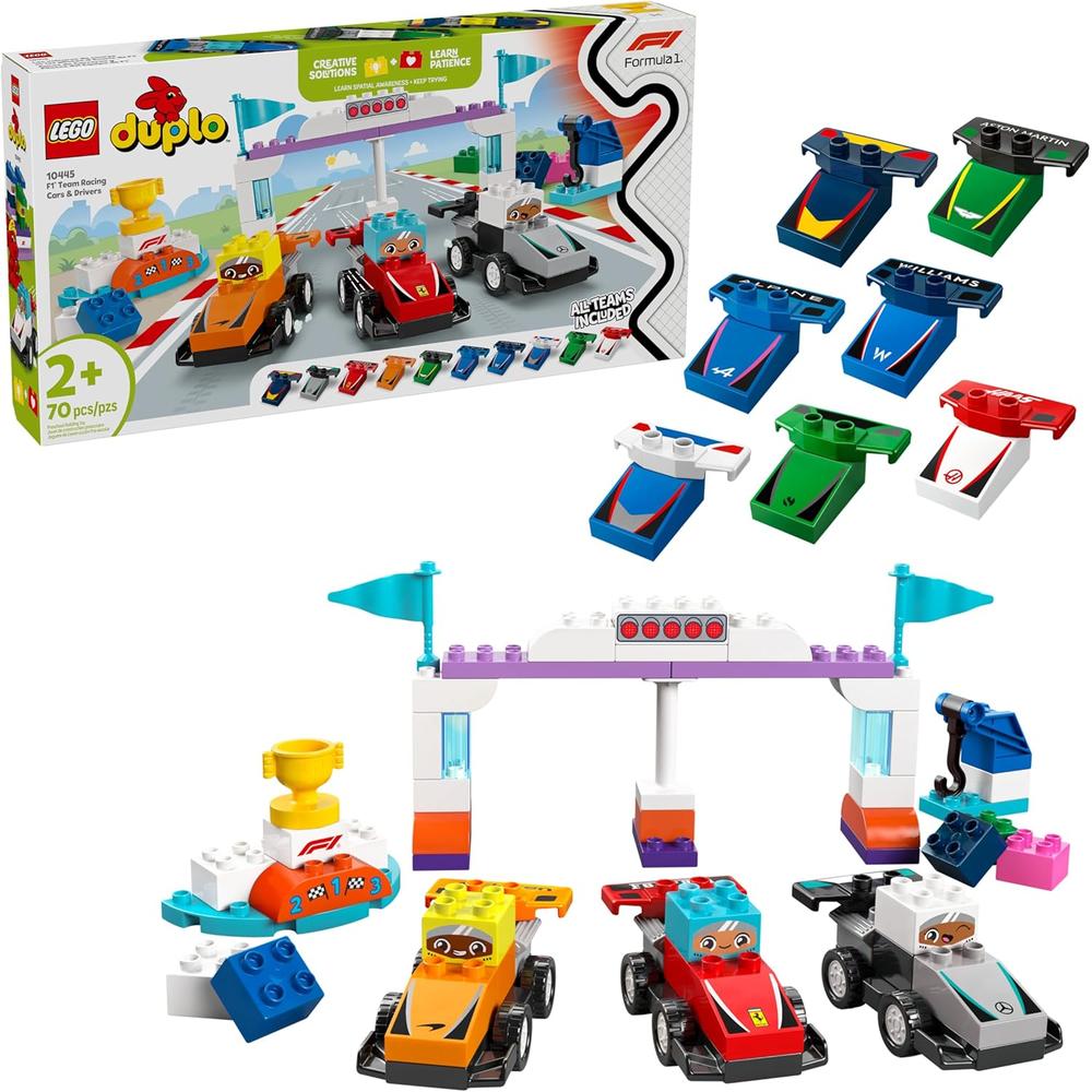 LEGO DUPLO TOWN F1 COCHES DE CARRERAS Y PILOTOS, SET DE CONSTRUCCIÓN PREESCOLAR - 1