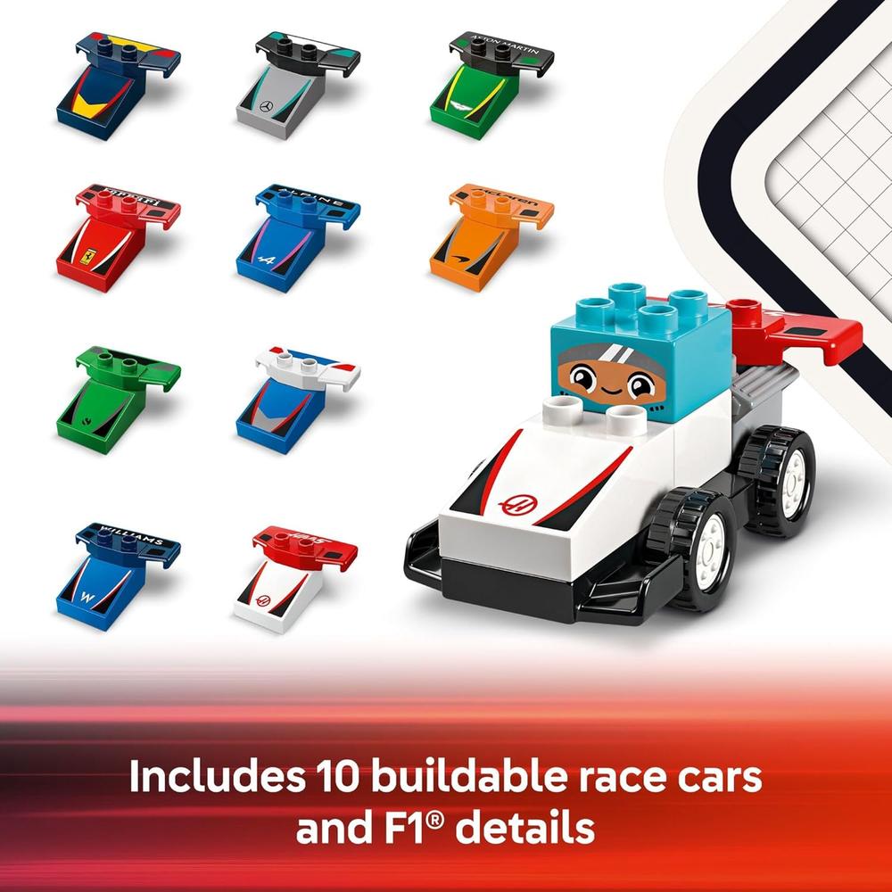LEGO DUPLO TOWN F1 COCHES DE CARRERAS Y PILOTOS, SET DE CONSTRUCCIÓN PREESCOLAR - 4