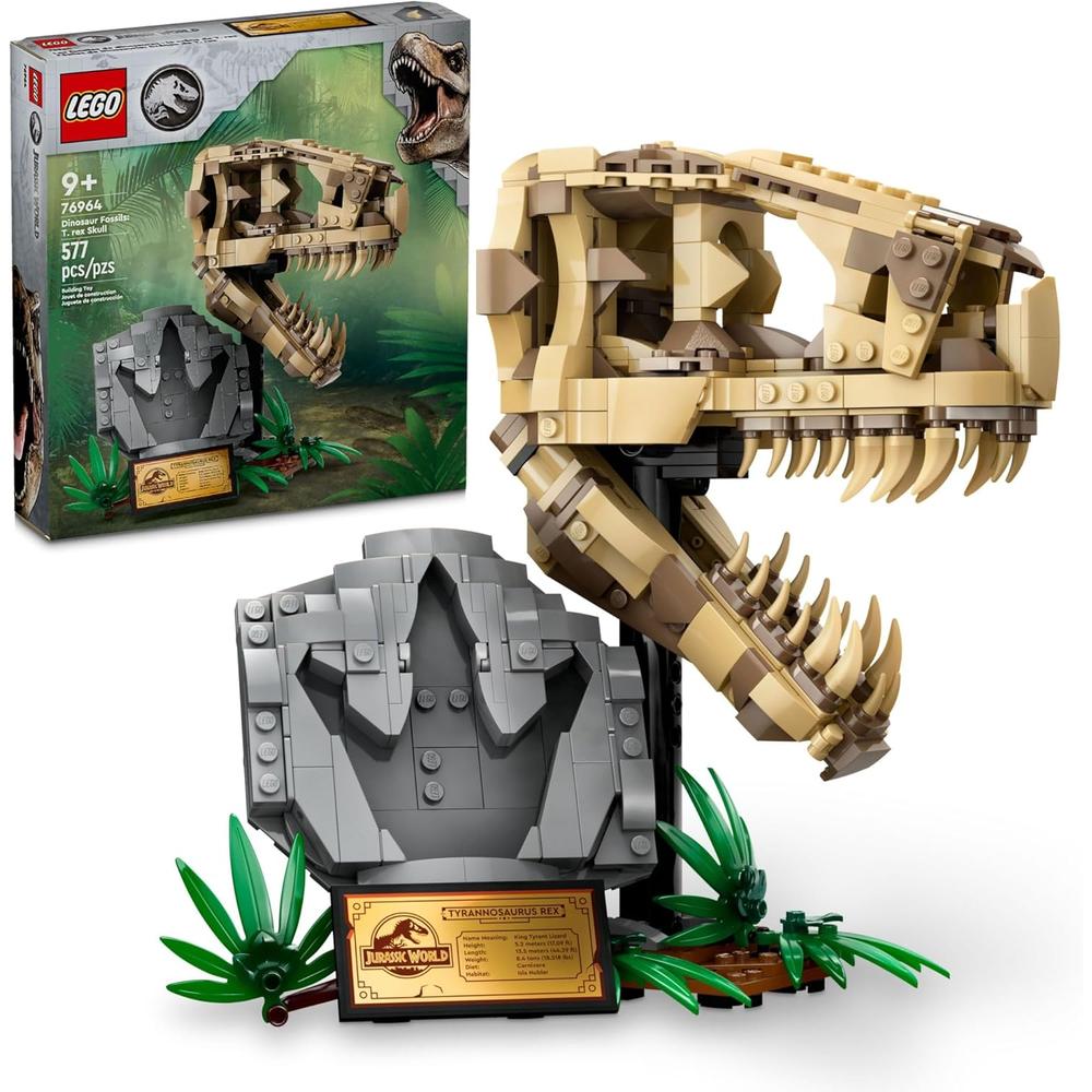 LEGO JURASSIC WORLD FÓSILES DE DINOSAURIOS, CRÁNEO DE T. REX, SET EDUCATIVO - 1