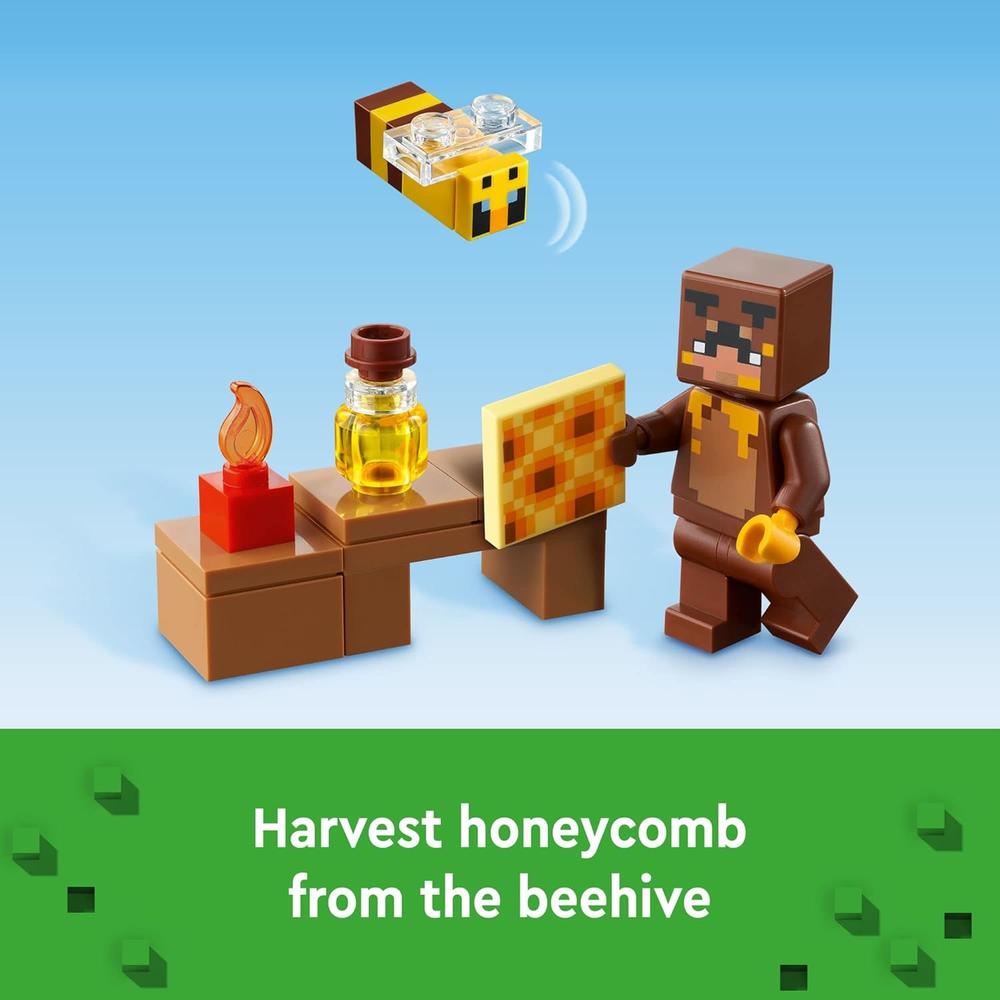 LEGO MINECRAFT CABAÑA DE LAS ABEJAS SET DE CONSTRUCCIÓN CON GRANJA Y FIGURAS - 3